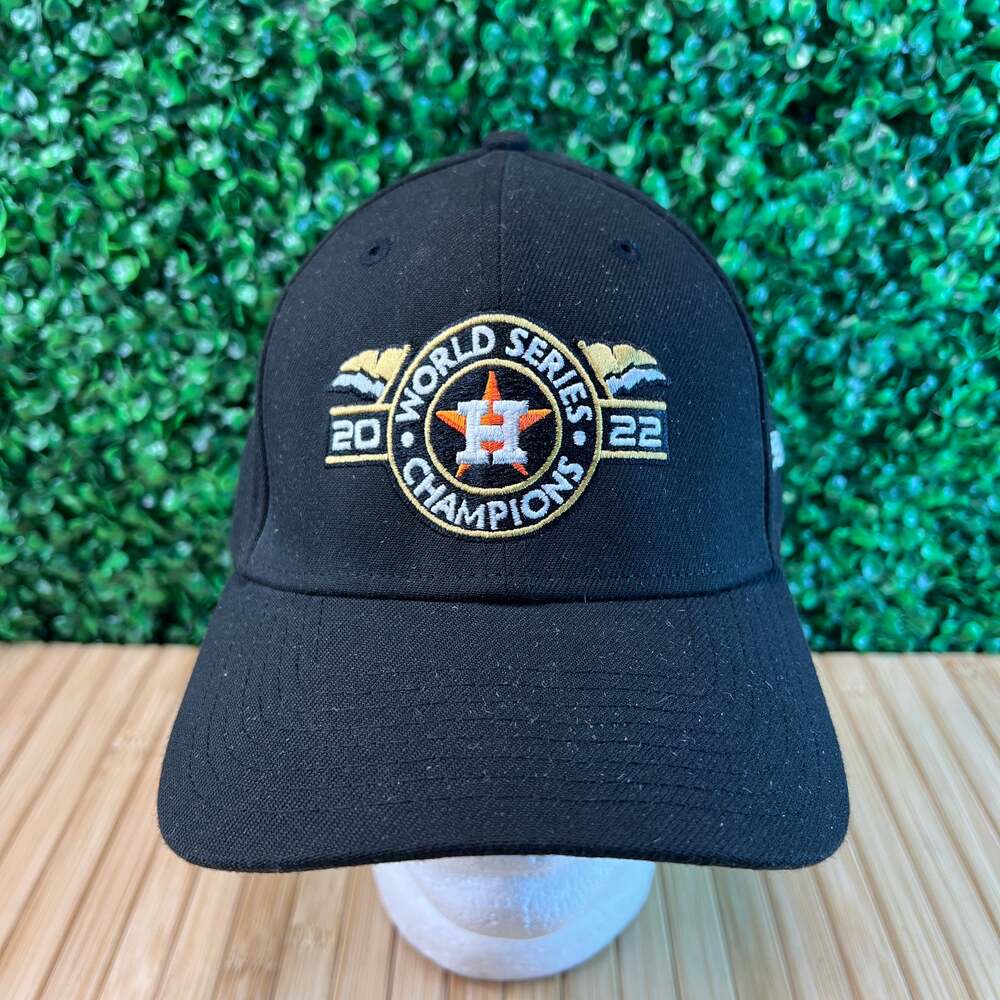Houston Astros 2022 World Series Champions New Era Black Hat Stretch Sz L/XL